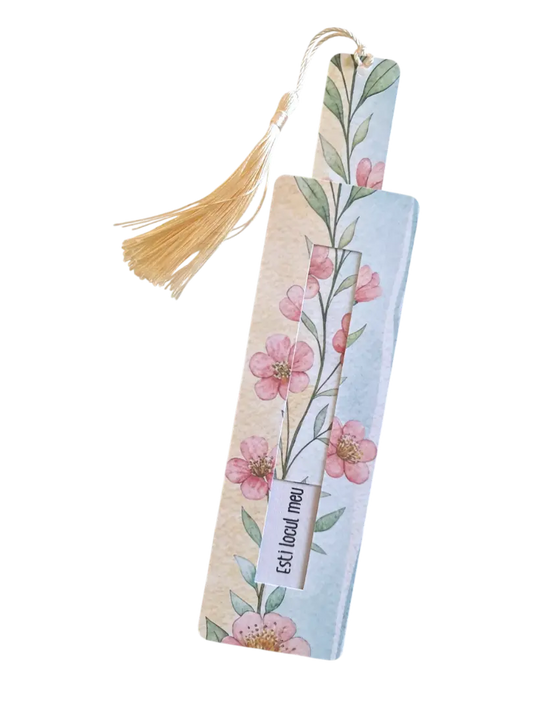 Semn de carte floral handmade, culori pastel delicate, ideal cadou pentru mama sau profesoară