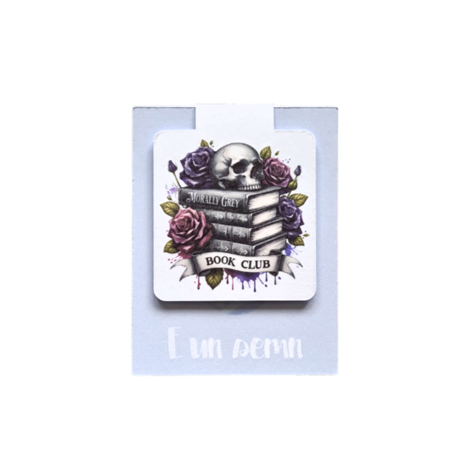 Semn de carte magnetic cu estetica dark academia, perfect pentru "Morally Grey Book Club" și fanii de dark romance și fantasy întunecat.