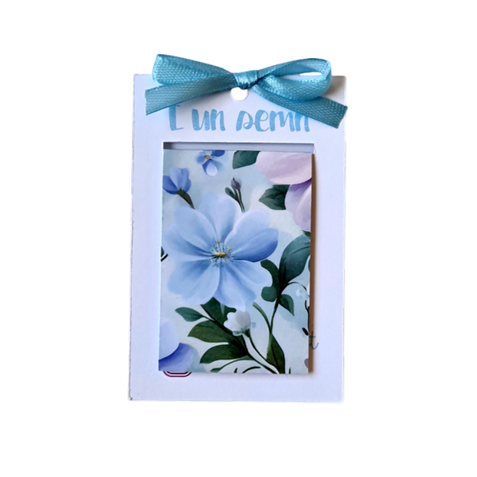 Semn de Carte Magnetic Floare bleu Pastel