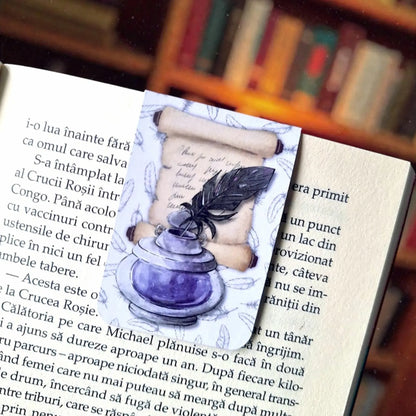 Bookmark magnetic handmade cu stil clasic și masculin, fixare sigură și design sobru, obiect practic și elegant pentru cititori