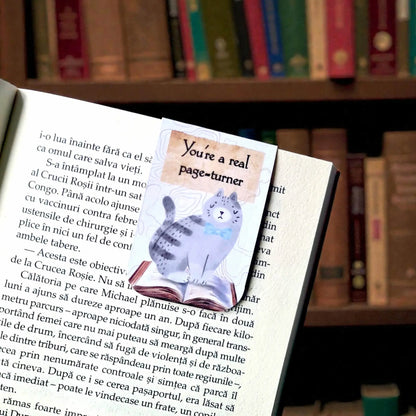 Bookmark magnetic handmade cu mesaj you’re a real page turner, cadou original pentru bărbați iubitori de cărți