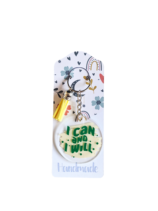 Breloc acrilic "I Can and I Will"