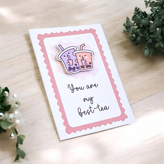 Cadou original: felicitare handmade 3D cu bubble tea, mesaj jucăuș pentru prietenie și surprize memorabile