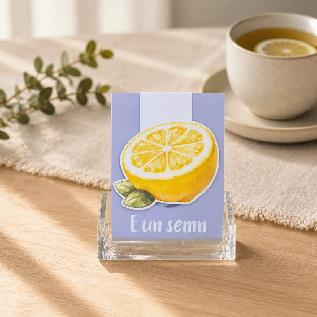 Semn de carte magnetic cu tematică de lămâi, realizat manual, ideal pentru lectură, organizare și utilizare zilnică în cărți și agende.
