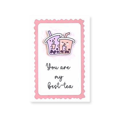 Felicitare handmade cu efect 3D „You Are My Best-Tea”, cadou amuzant și creativ pentru cea mai bună prietenă