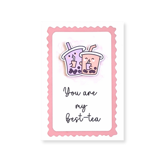 Felicitare handmade cu efect 3D „You Are My Best-Tea”, cadou amuzant și creativ pentru cea mai bună prietenă