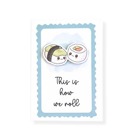 Felicitare handmade cu efect 3D „This Is How We Roll”, cadou amuzant și creativ pentru prieteni, familie sau cuplu
