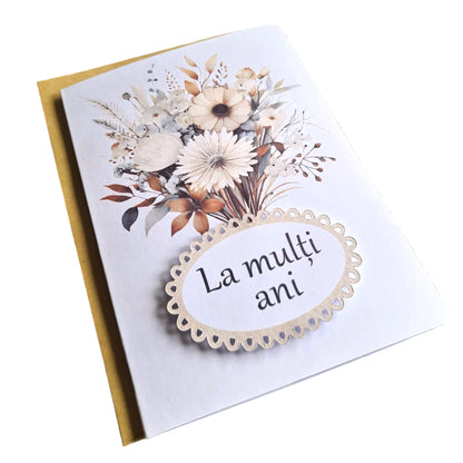 Cadou aniversar portocaliu - set pentru femei cu planner magnetic, semn de carte handmade, magnet decorativ 3D și felicitare cu text aplicat.