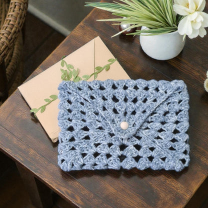 Husă Croșetată Alb-Bleu