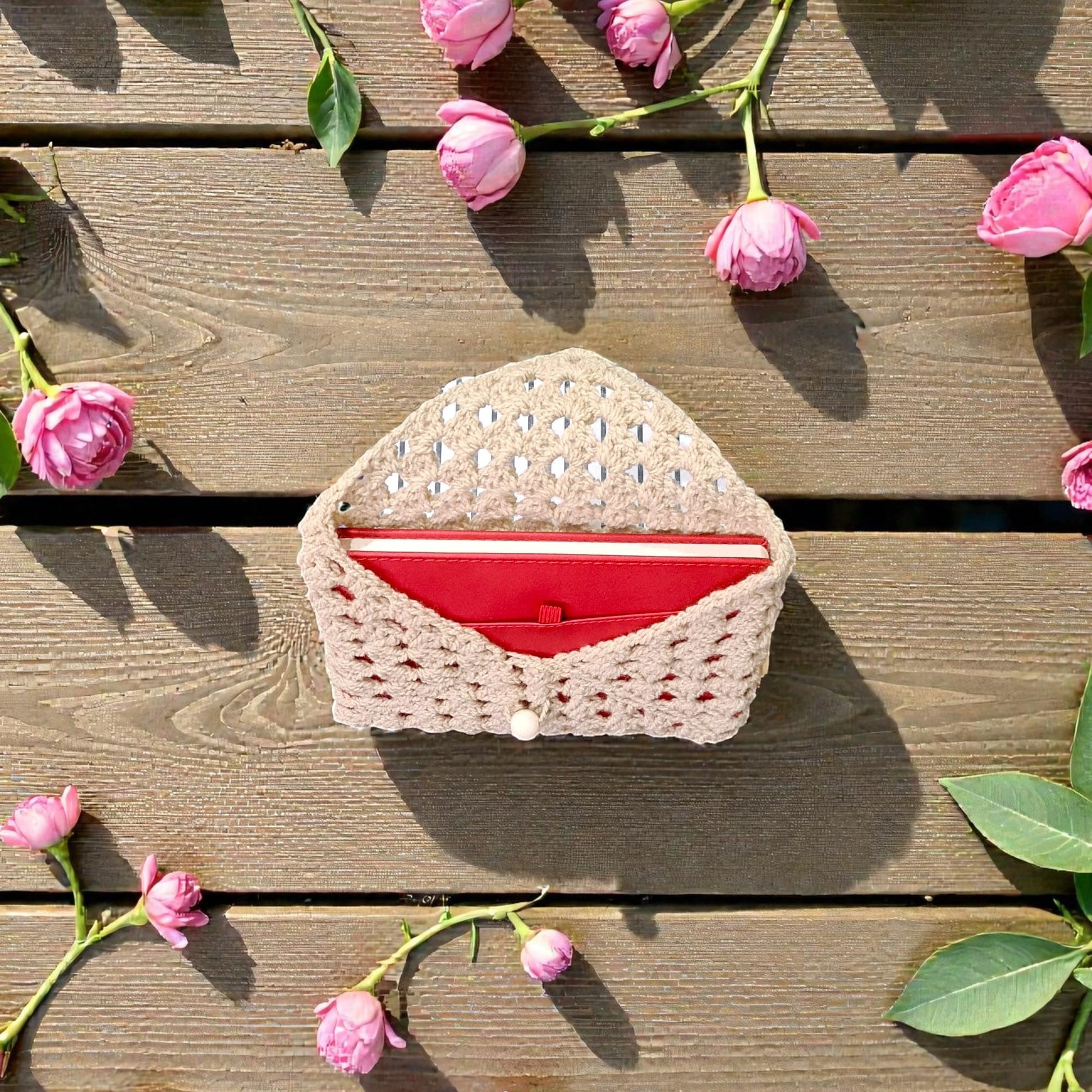 Husă handmade crem pentru protecția cărților și agendelor