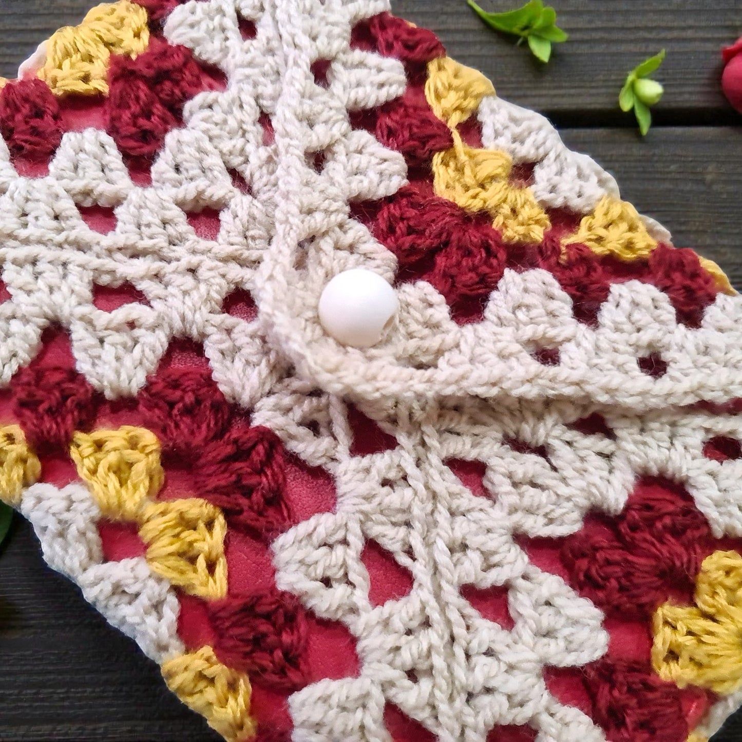 Husă Croșetată Triunghiuri Colorate