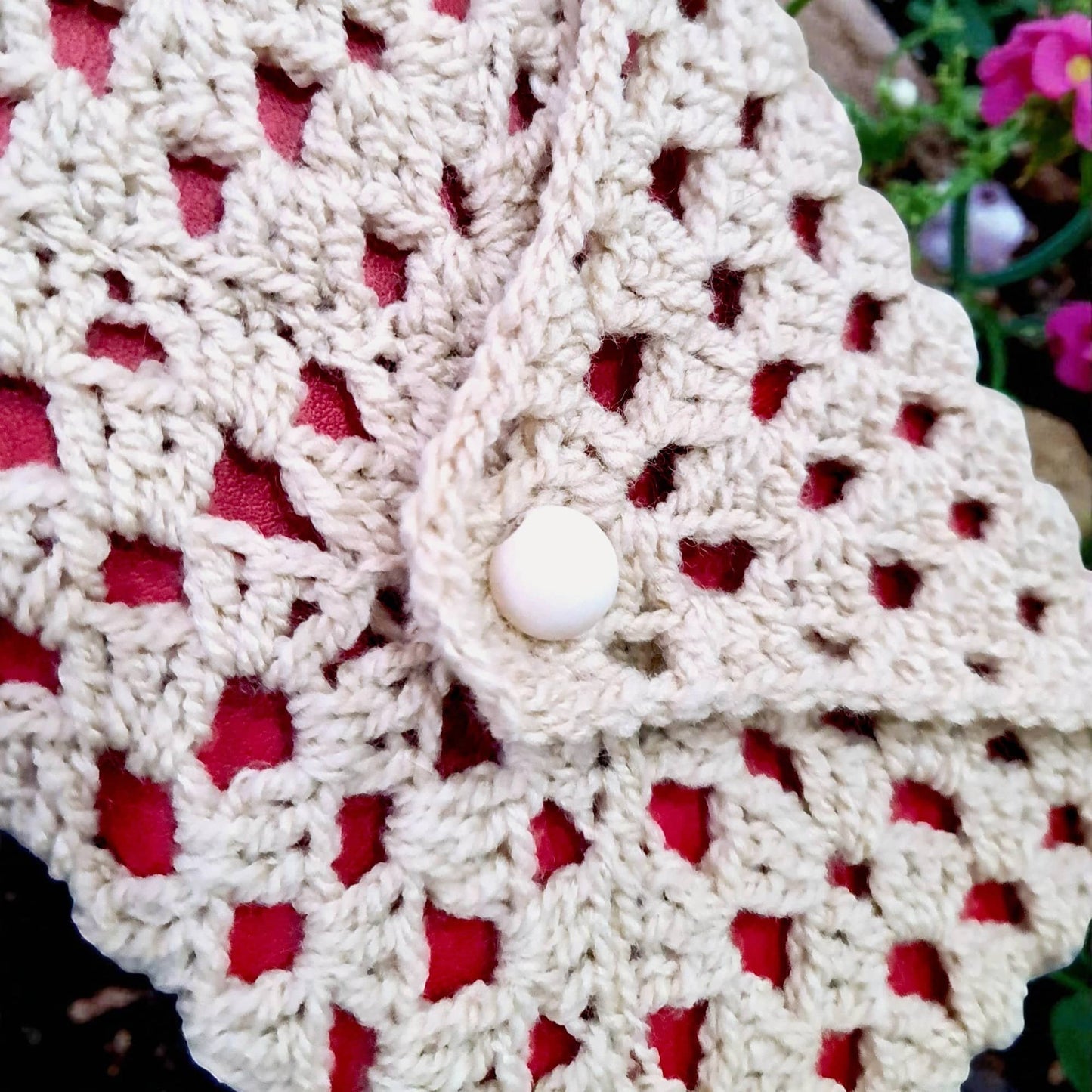 Husă unicat crem, lucrată manual, potrivită pentru carte, agendă sau tabletă