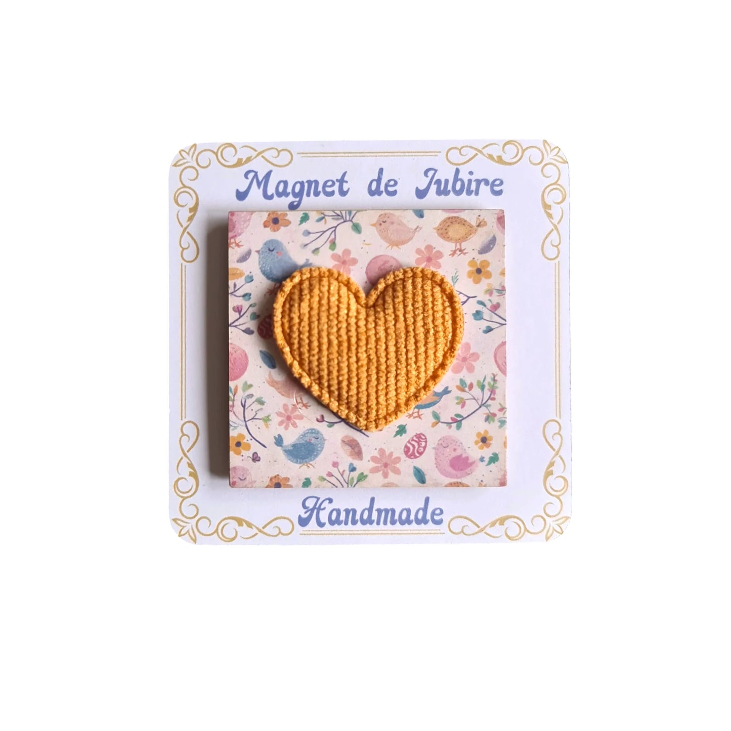 Planner magnetic portocaliu și papetărie handmade - set cadou pentru femei cu semn de carte, magnet 3D și felicitare „La mulți ani”.