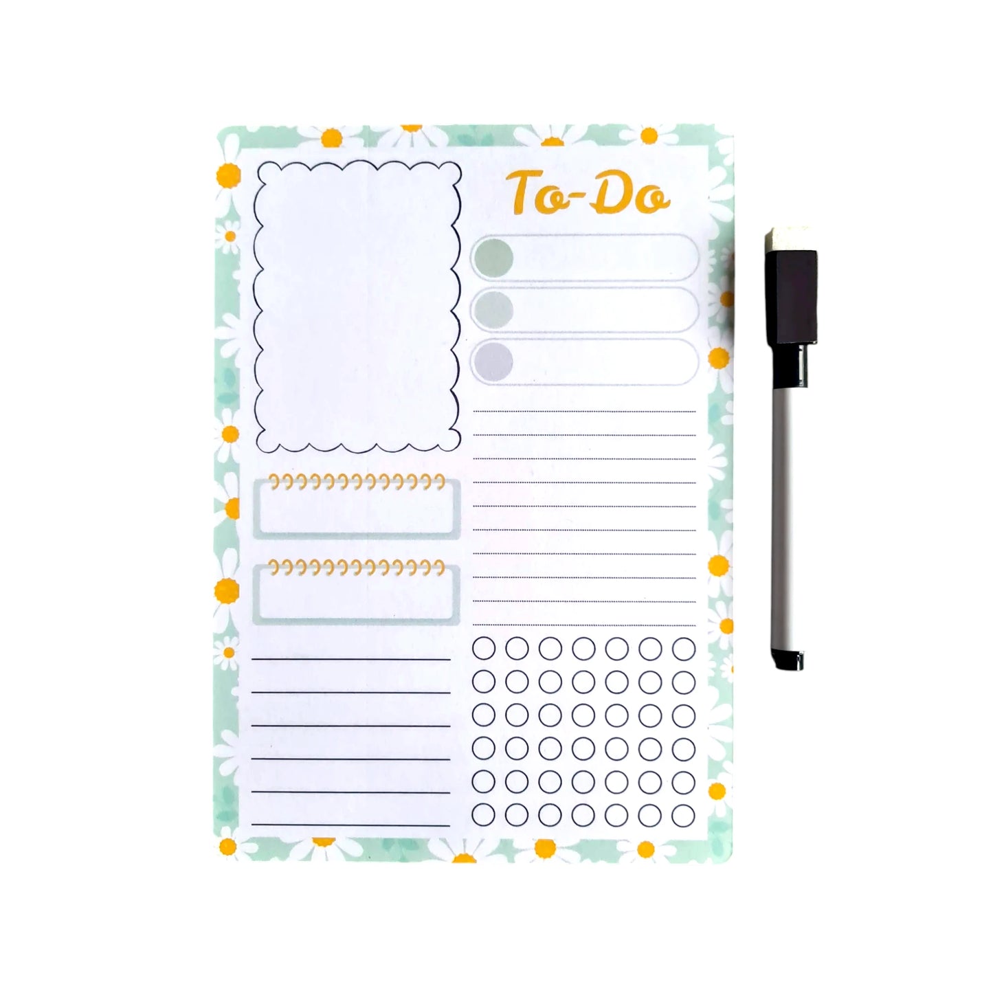 Planner magnetic și set papetărie verde pastel, perfect pentru zile speciale