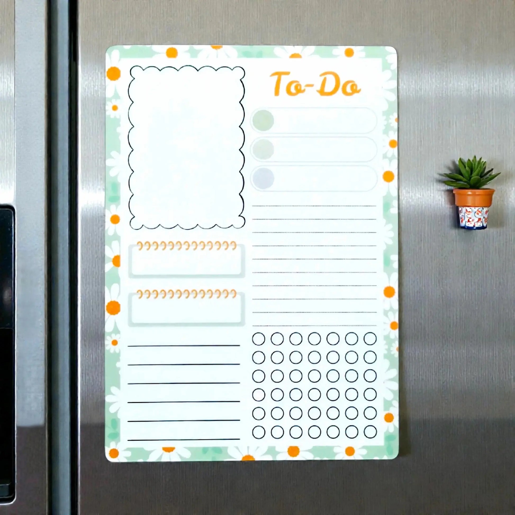Planner magnetic A5 cu margrete whiteboard pentru organizare zilnică pe frigider