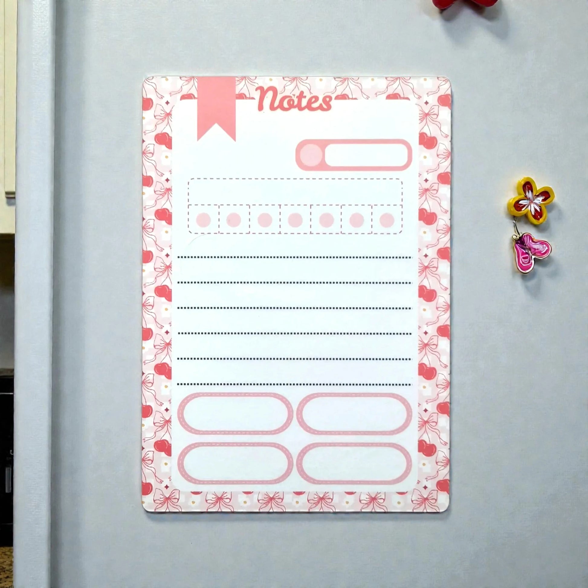 Planner magnetic A5 roz whiteboard pentru organizare zilnică pe frigider
