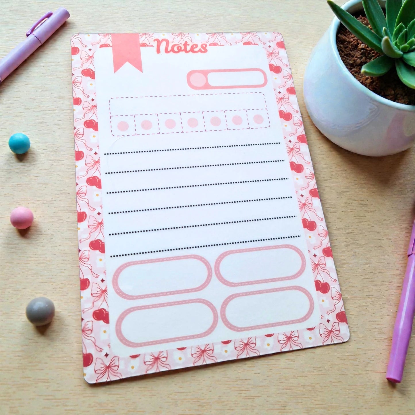 Planner magnetic A5 cu design original handmade, nuanță roz, pentru task-uri și liste