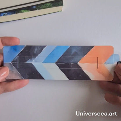Semn de carte personalizat cu dungi pentru bărbați, cadou handmade original, mesaj personalizat vizibil în video