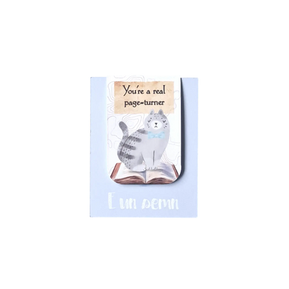 Semn de carte magnetic handmade cu design original, cadou pentru jumătatea ta pasionată de lectură, colecția Capitol de iubire