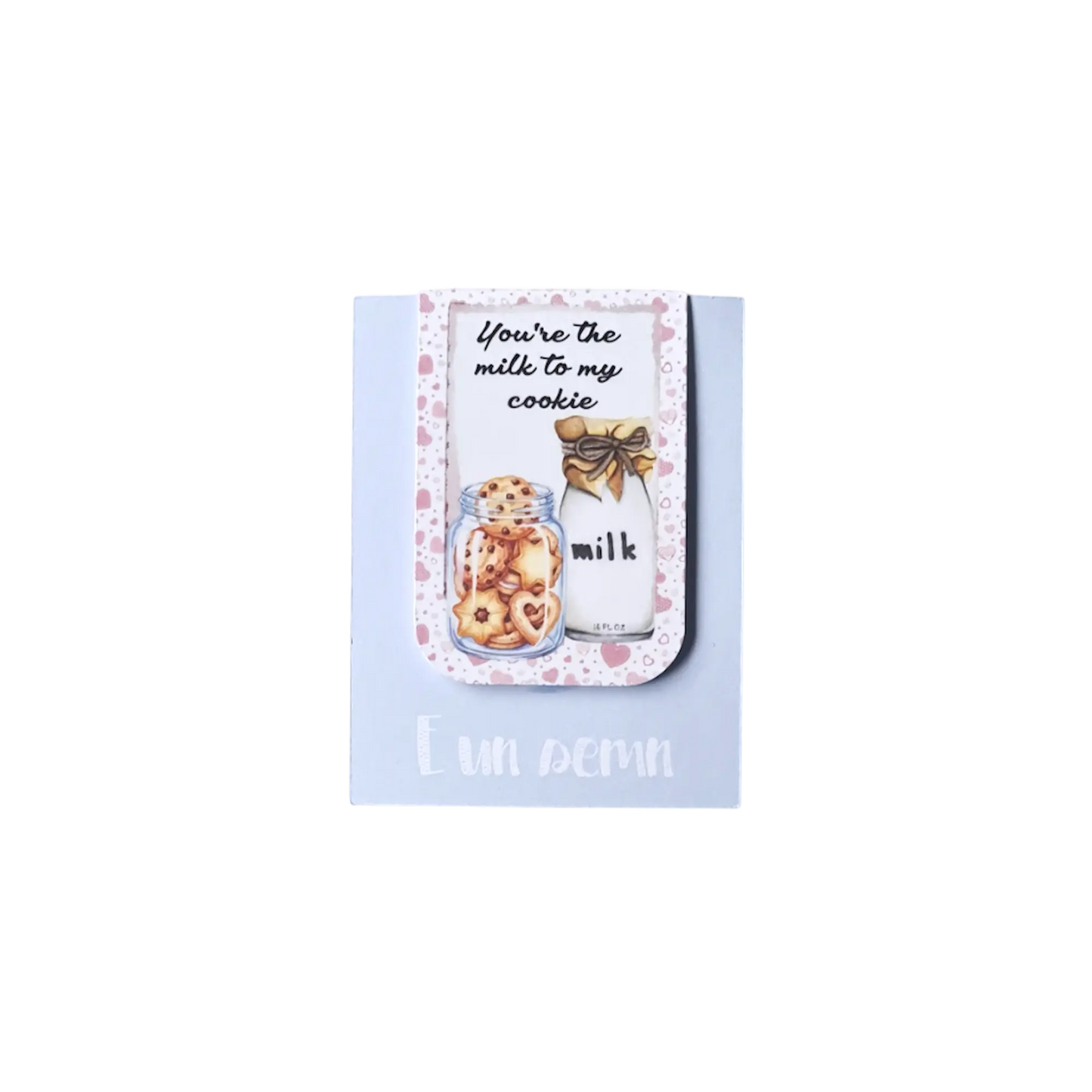 Semn de carte magnetic handmade cu design original, cadou jucăuș pentru jumătatea ta, colecția Capitol de iubire