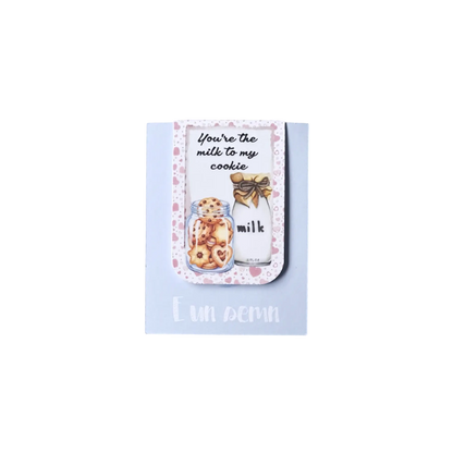 Semn de carte magnetic handmade cu design original, cadou jucăuș pentru jumătatea ta, colecția Capitol de iubire