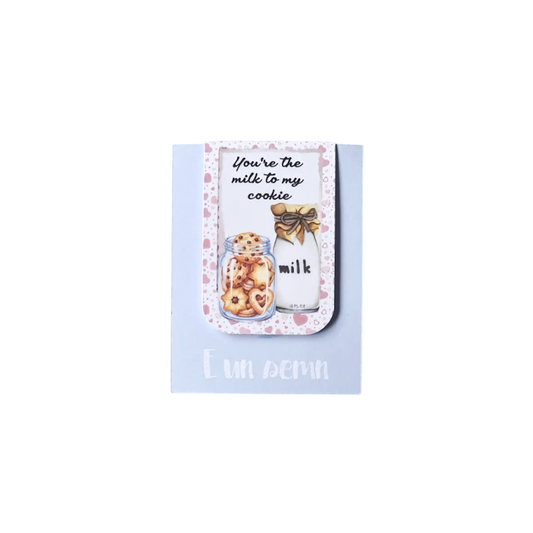 Semn de carte magnetic handmade cu design original, cadou jucăuș pentru jumătatea ta, colecția Capitol de iubire