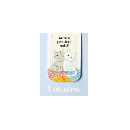 Semn de carte magnetic handmade cu design original, cadou romantic pentru jumătatea ta, colecția Capitol de iubire