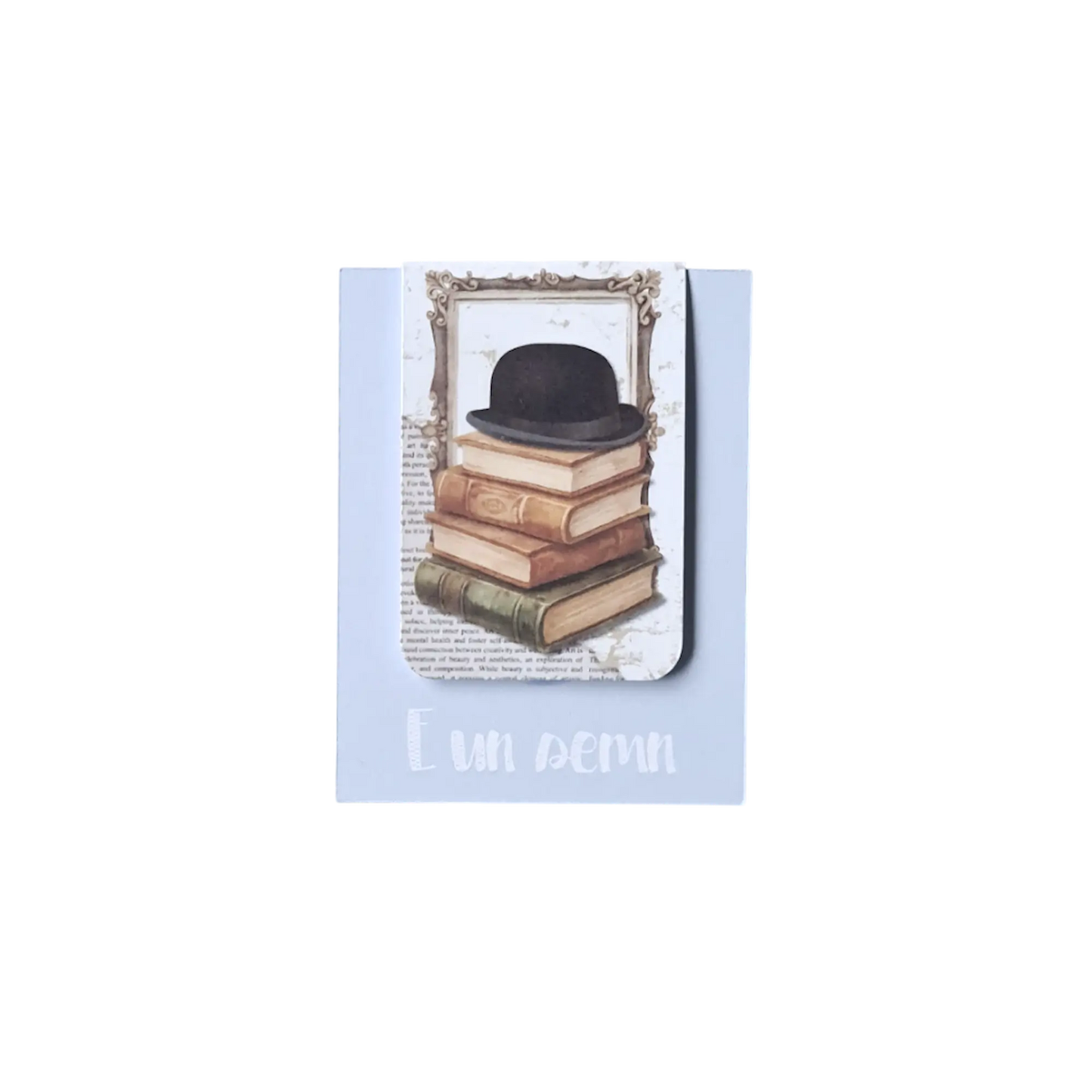 Semn de carte magnetic handmade pentru bărbați, design original cu stil clasic, accesoriu elegant pentru lectură, colecția Silentium