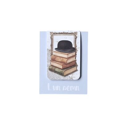 Semn de carte magnetic handmade pentru bărbați, design original cu stil clasic, accesoriu elegant pentru lectură, colecția Silentium