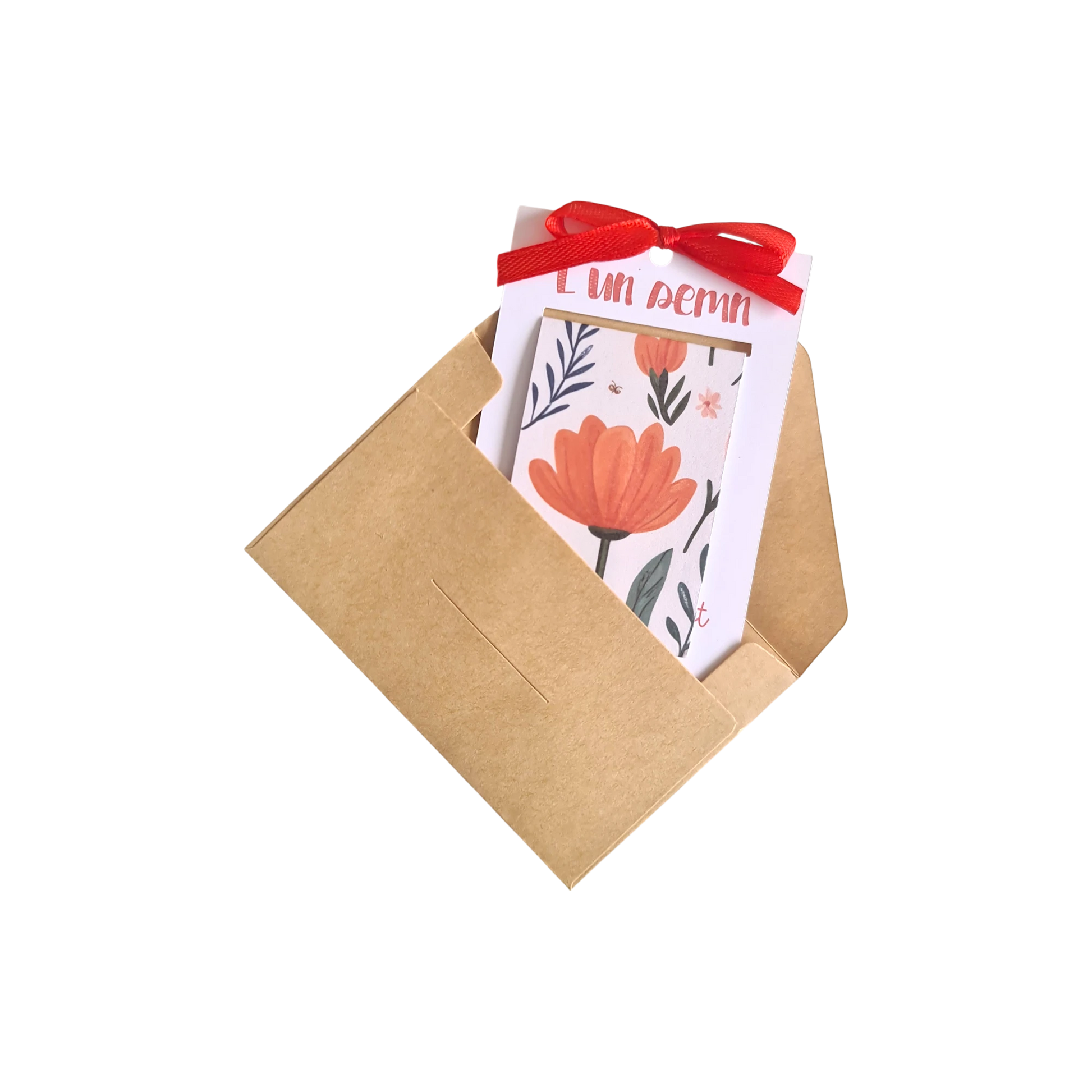 Semn de carte magnetic handmade cu floare roșie (mac), cadou elegant pentru cititori