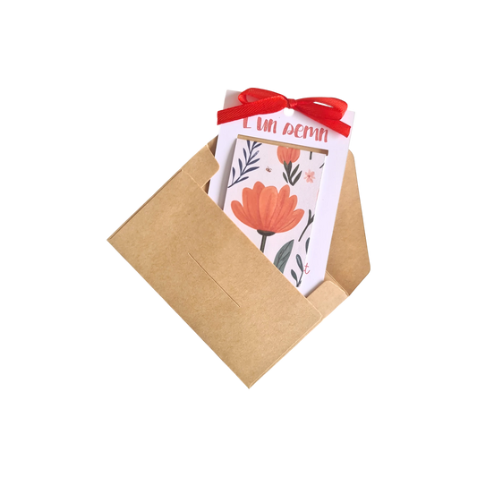 Semn de carte magnetic handmade cu floare roșie (mac), cadou elegant pentru cititori