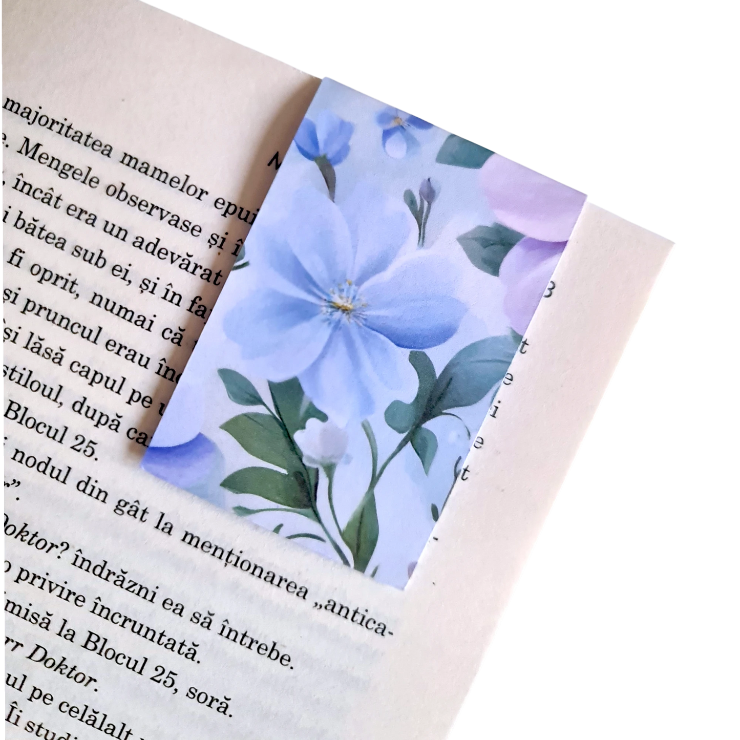 Semn magnetic cu flori bleu, cadou simbolic pentru ea, pentru mama, colega sau sora