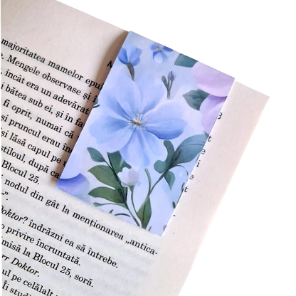 Semn magnetic cu flori bleu, cadou simbolic pentru ea, pentru mama, colega sau sora