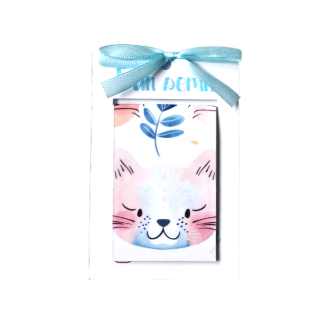 Semn de carte magnetica pisica bleu cadou cititori