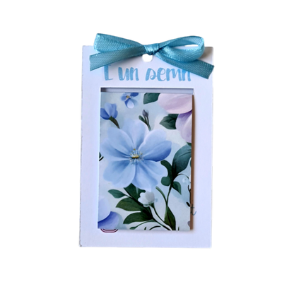 Semn de Carte Magnetic Floare bleu Pastel