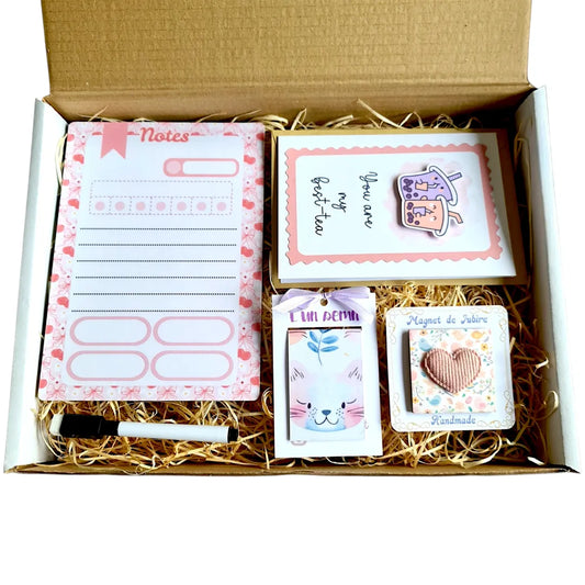 Set cadou pentru cea mai bună prietenă cu planner magnetic A5 și felicitare Best-Tea
