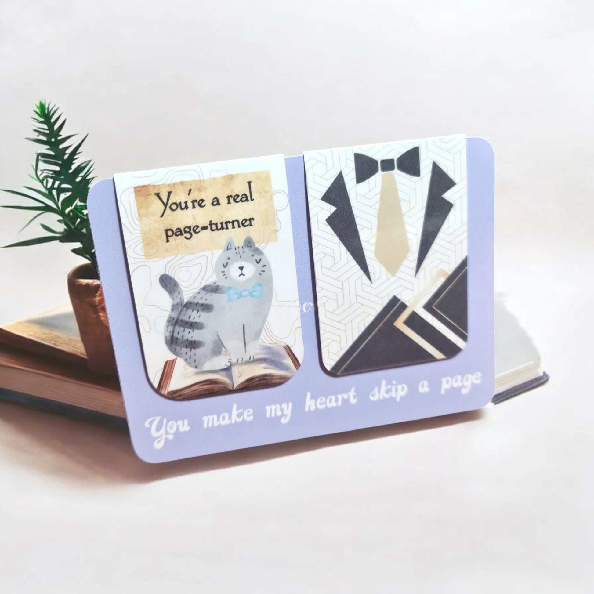 Set semne de carte magnetice handmade cu mesaje jucăuș-romantice, cadou pentru bărbați iubitori de cărți