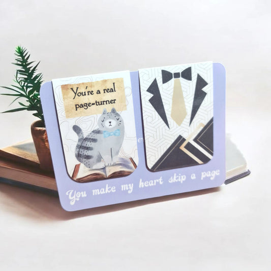 Set semne de carte magnetice handmade cu mesaje jucăuș-romantice, cadou pentru bărbați iubitori de cărți